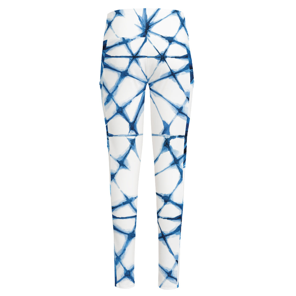 Watercolor Shibori Pattern Print High-Waisted Pocket Leggings