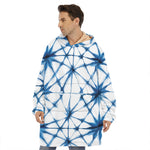 Watercolor Shibori Pattern Print Hoodie Blanket