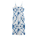Watercolor Shibori Pattern Print Jersey Midi Cami Dress