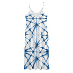 Watercolor Shibori Pattern Print Jersey Midi Cami Dress