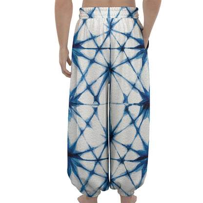 Watercolor Shibori Pattern Print Lantern Pants