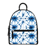 Watercolor Shibori Pattern Print Leather Backpack