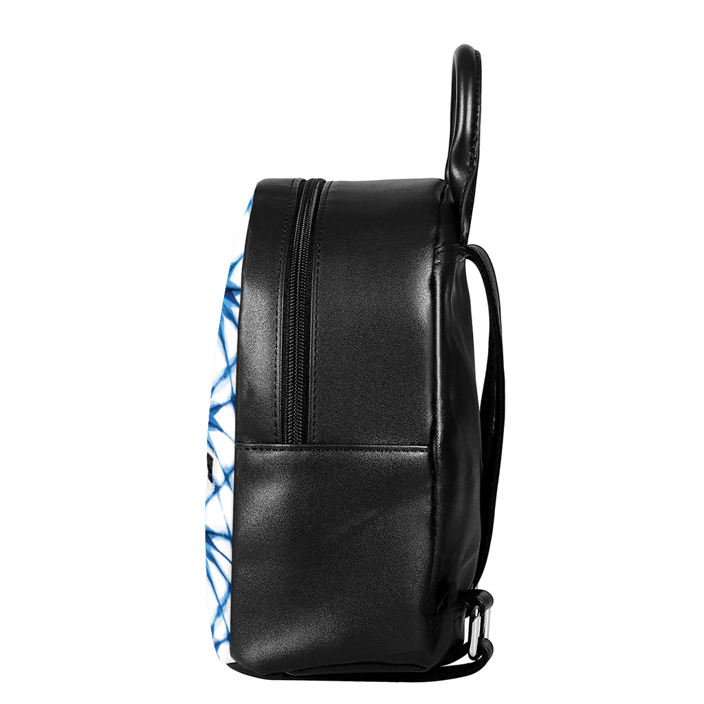 Watercolor Shibori Pattern Print Leather Backpack