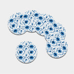 Watercolor Shibori Pattern Print Leather Coaster Set