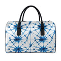 Watercolor Shibori Pattern Print Leather Duffel Bag
