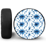Watercolor Shibori Pattern Print Leather Spare Tire Cover