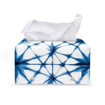 Watercolor Shibori Pattern Print Leather Tissue Box Cover
