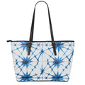 Watercolor Shibori Pattern Print Leather Tote Bag With Zipper