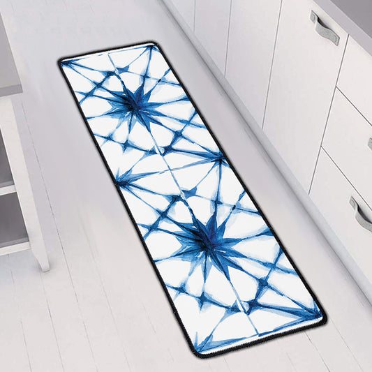 Watercolor Shibori Pattern Print Long Kitchen Mat