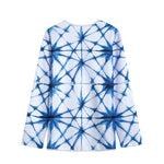 Watercolor Shibori Pattern Print Long Sleeve Short Coat