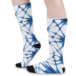 Watercolor Shibori Pattern Print Long Socks