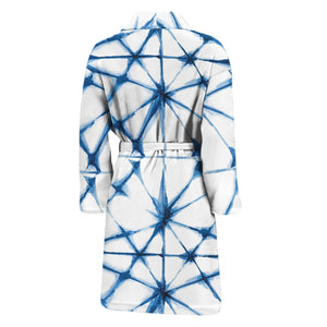 Watercolor Shibori Pattern Print Men's Bathrobe