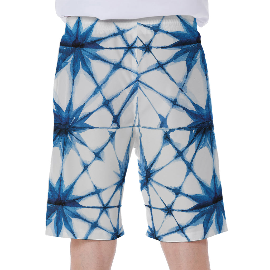 Watercolor Shibori Pattern Print Men's Beach Shorts