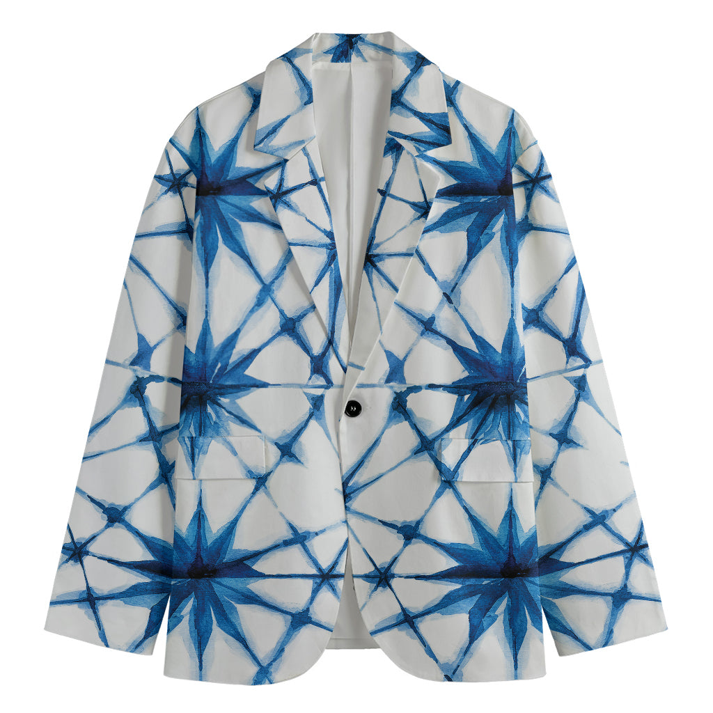 Watercolor Shibori Pattern Print Men's Blazer