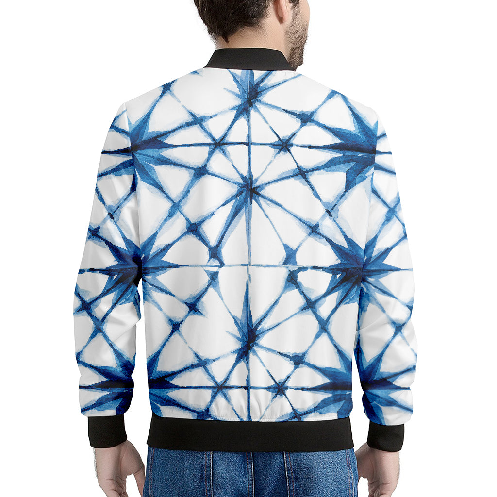 Watercolor Shibori Pattern Print Men's Bomber Jacket