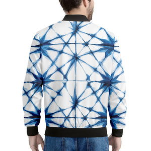 Watercolor Shibori Pattern Print Men's Bomber Jacket