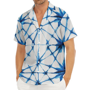 Watercolor Shibori Pattern Print Men's Deep V-Neck Shirt