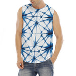 Watercolor Shibori Pattern Print Men's Fitness Tank Top