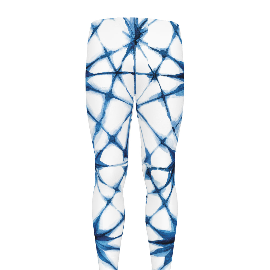 Watercolor Shibori Pattern Print Men's leggings