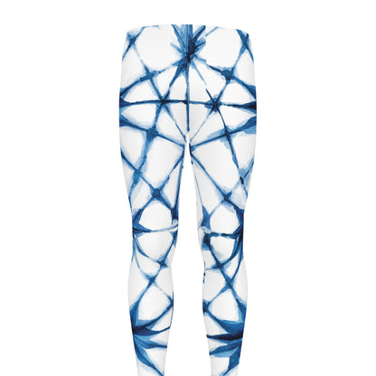 Watercolor Shibori Pattern Print Men's leggings