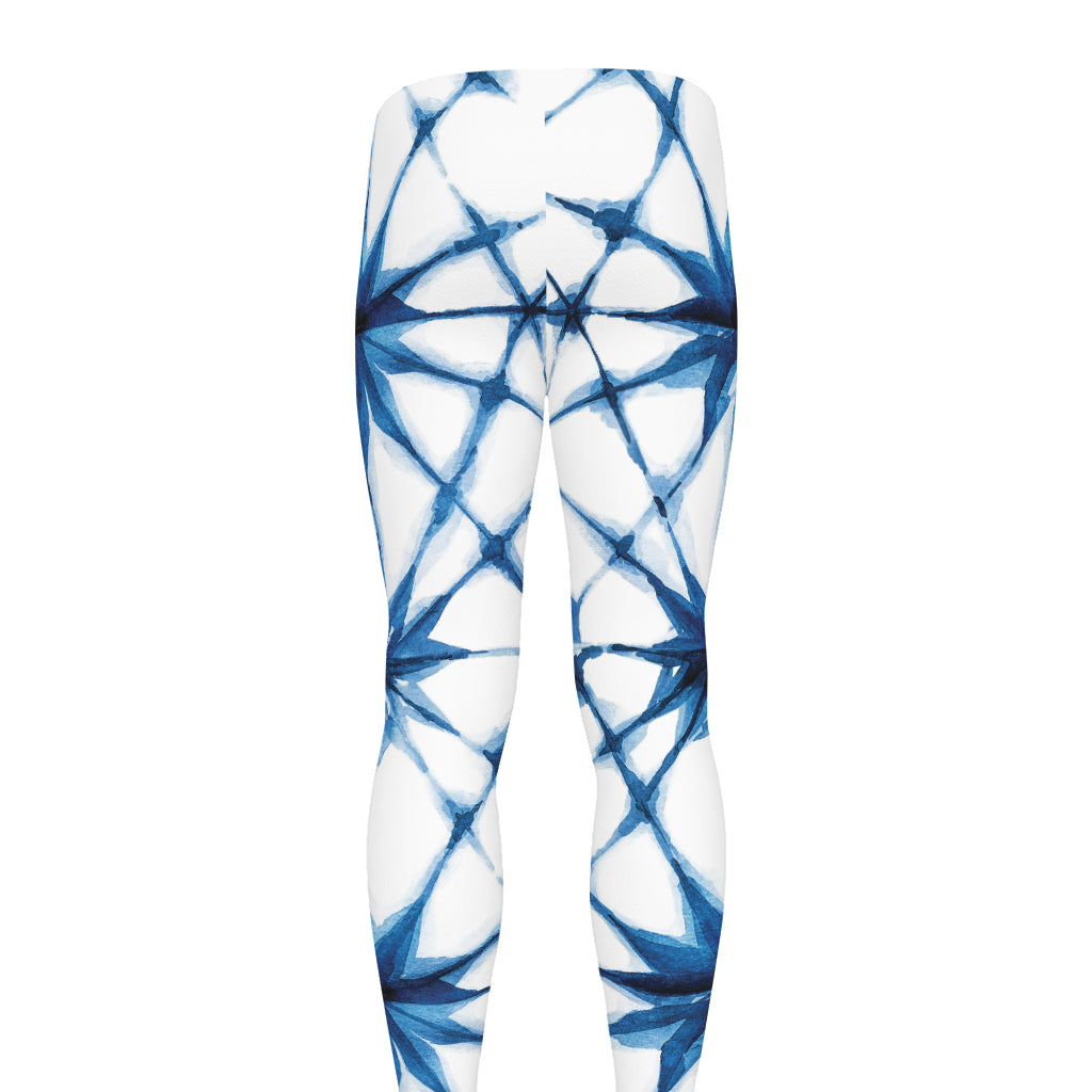 Watercolor Shibori Pattern Print Men's leggings