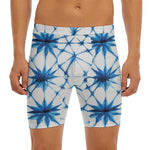 Watercolor Shibori Pattern Print Men's Long Boxer Briefs