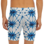 Watercolor Shibori Pattern Print Men's Long Boxer Briefs