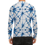 Watercolor Shibori Pattern Print Men's Long Sleeve Rash Guard