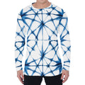 Watercolor Shibori Pattern Print Men's Long Sleeve T-Shirt