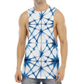 Watercolor Shibori Pattern Print Men's Muscle Tank Top