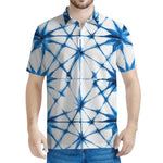 Watercolor Shibori Pattern Print Men's Polo Shirt