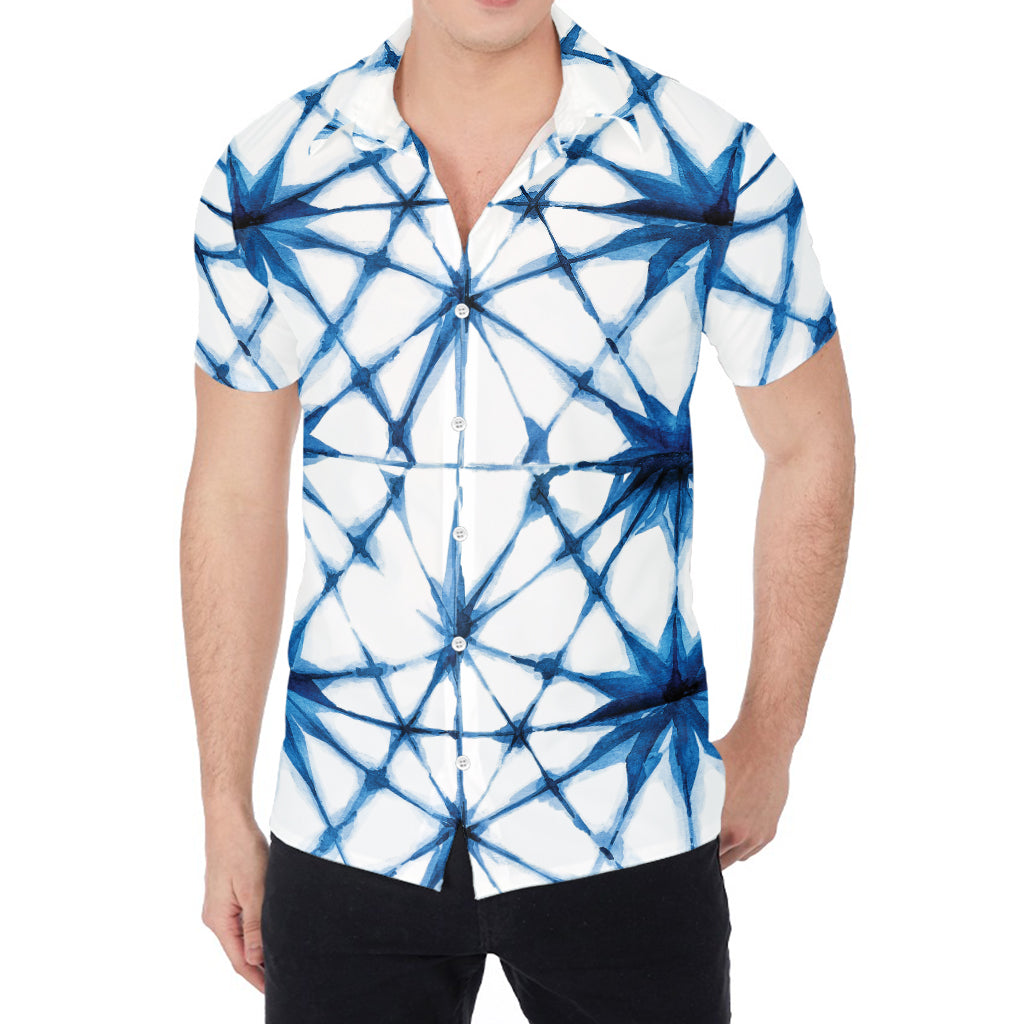 Watercolor Shibori Pattern Print Men's Shirt
