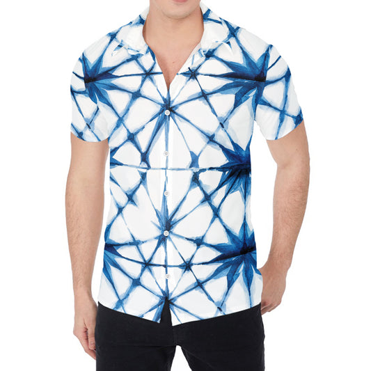 Watercolor Shibori Pattern Print Men's Shirt