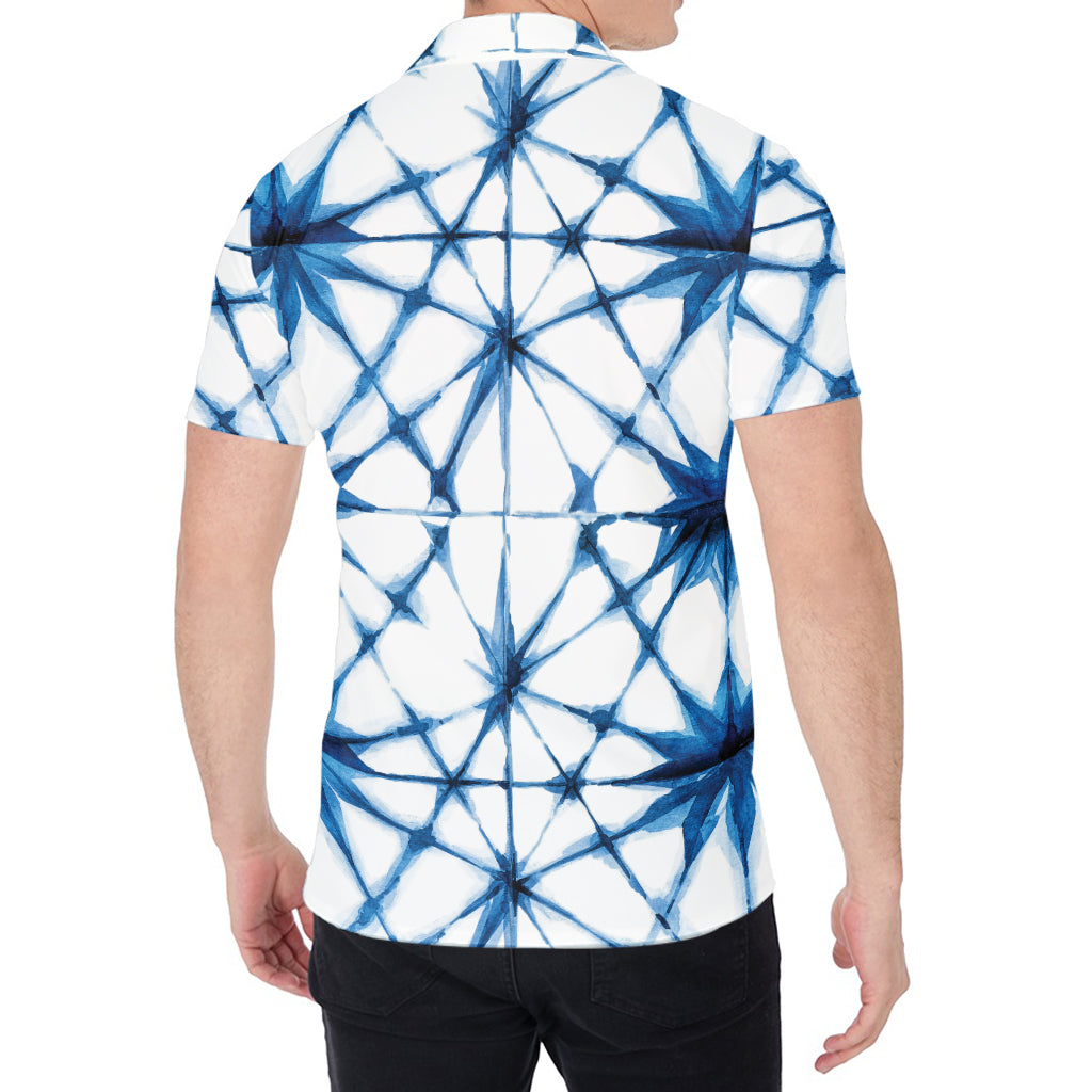 Watercolor Shibori Pattern Print Men's Shirt