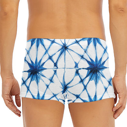 Watercolor Shibori Pattern Print Men's Short Boxer Briefs