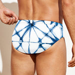 Watercolor Shibori Pattern Print Men's Swim Briefs