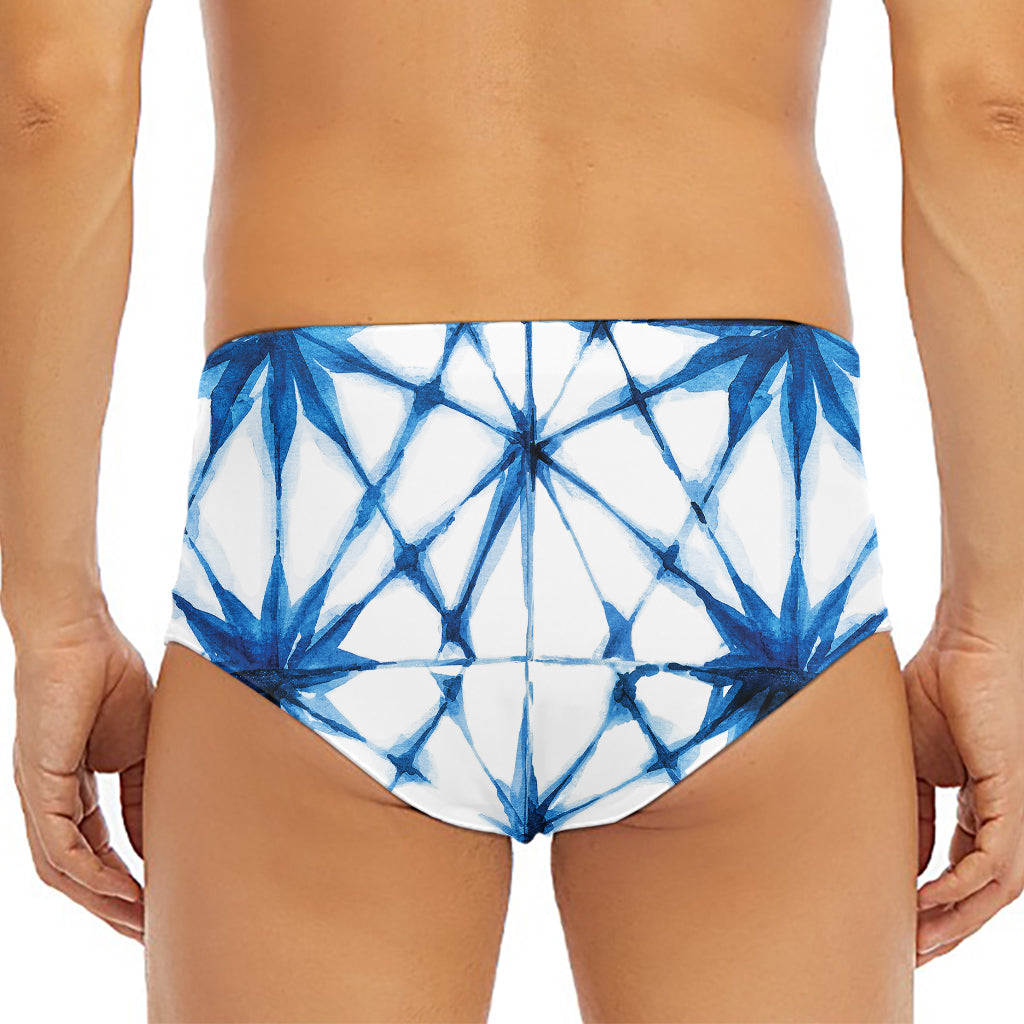 Watercolor Shibori Pattern Print Men's Triangle Swim Briefs