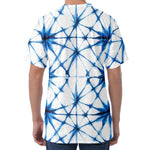 Watercolor Shibori Pattern Print Men's Velvet T-Shirt