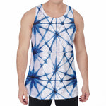 Watercolor Shibori Pattern Print Men's Velvet Tank Top