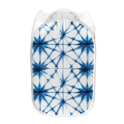 Watercolor Shibori Pattern Print Mesh Laundry Hamper