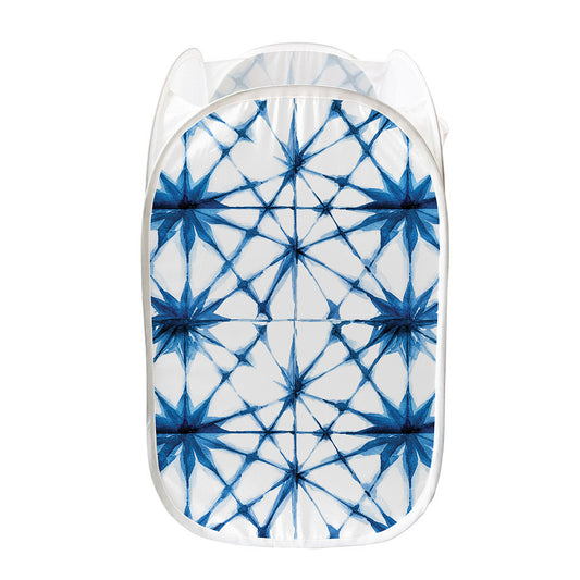 Watercolor Shibori Pattern Print Mesh Laundry Hamper