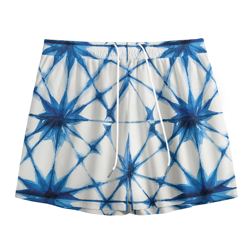 Watercolor Shibori Pattern Print Mesh Shorts