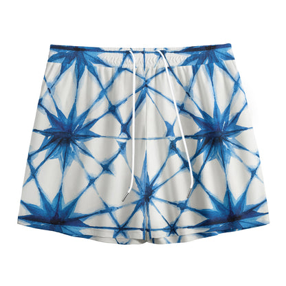 Watercolor Shibori Pattern Print Mesh Shorts