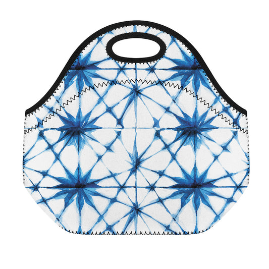 Watercolor Shibori Pattern Print Neoprene Lunch Bag
