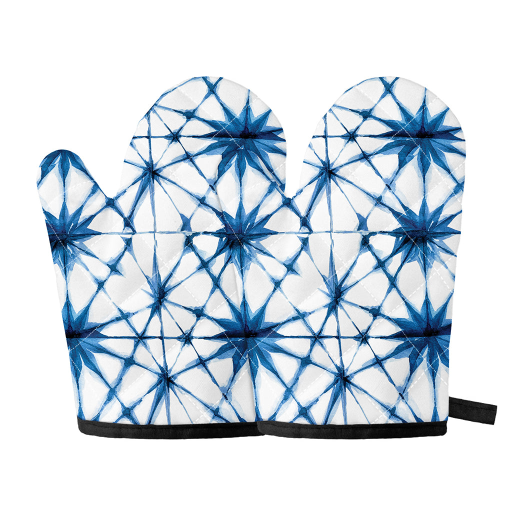 Watercolor Shibori Pattern Print Oven Mitts