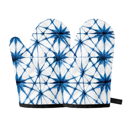 Watercolor Shibori Pattern Print Oven Mitts