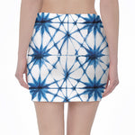 Watercolor Shibori Pattern Print Pencil Mini Skirt