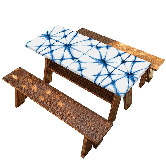 Watercolor Shibori Pattern Print Picnic Table Cover