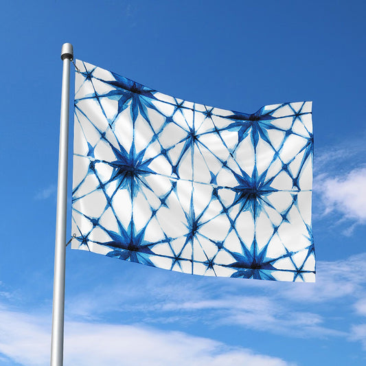 Watercolor Shibori Pattern Print Polyester Flag