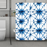 Watercolor Shibori Pattern Print Polyester Shower Curtain